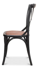 Tuileries Black Dining Chairs Set of 2 Natural Cane Seat Dining Chairs LOOMLAN By Sarreid