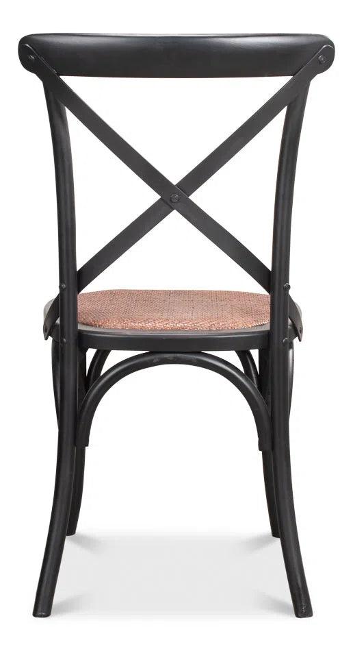 Tuileries Black Dining Chairs Set of 2 Natural Cane Seat Dining Chairs LOOMLAN By Sarreid