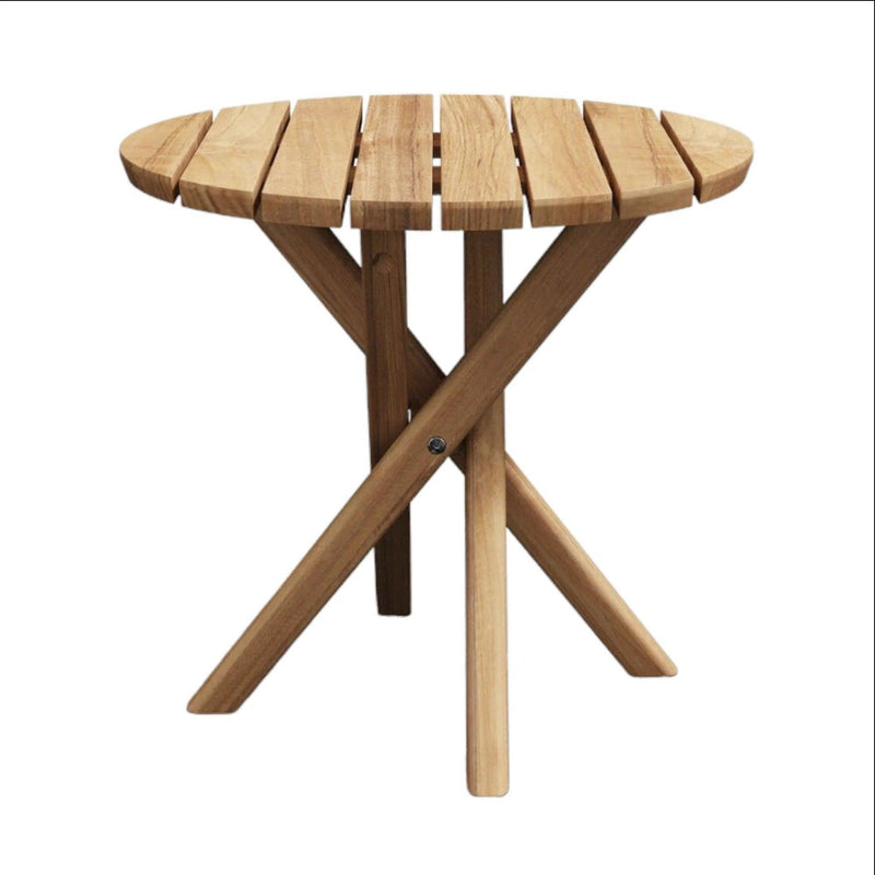 Tulum Round Teak Outdoor Side Table Outdoor Side Tables LOOMLAN By HiTeak