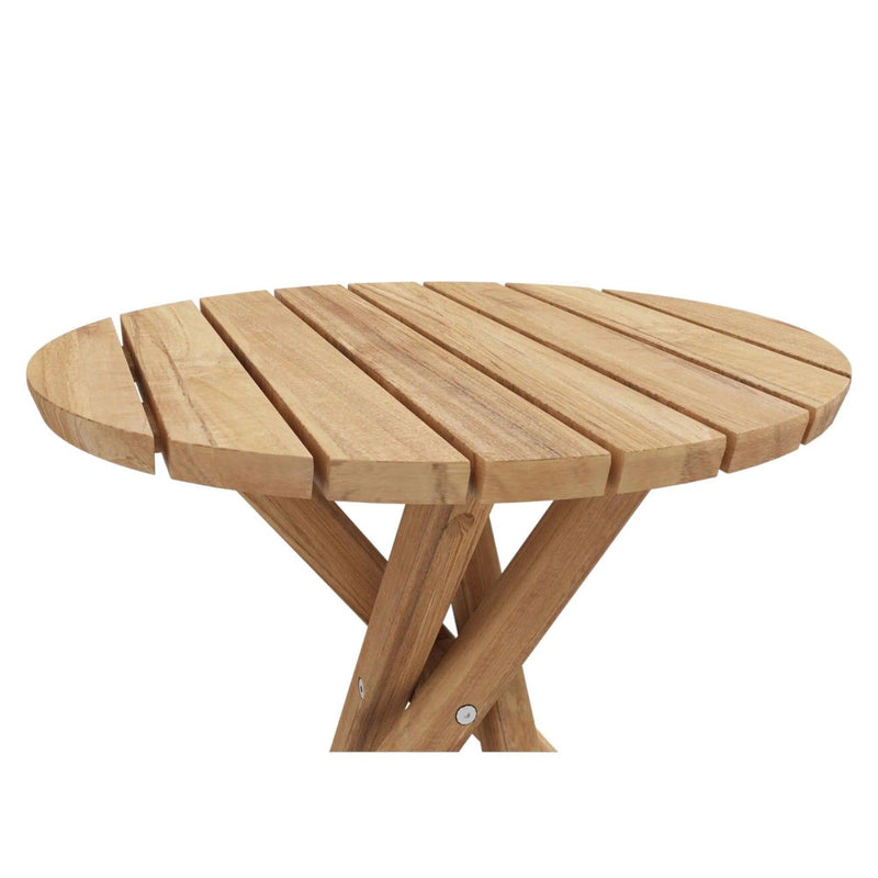 Tulum Round Teak Outdoor Side Table Outdoor Side Tables LOOMLAN By HiTeak