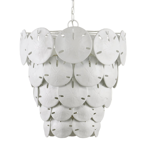 Tulum White Chandelier Chandeliers LOOMLAN By Currey & Co