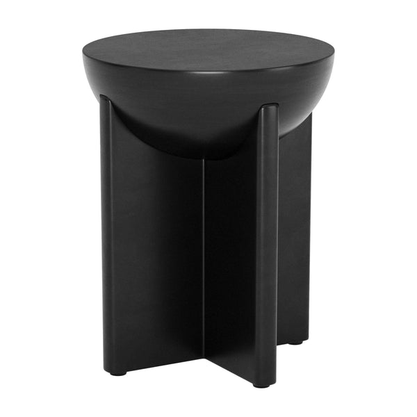 Tume Wood Black Round Side Table Side Tables LOOMLAN By Zuo Modern