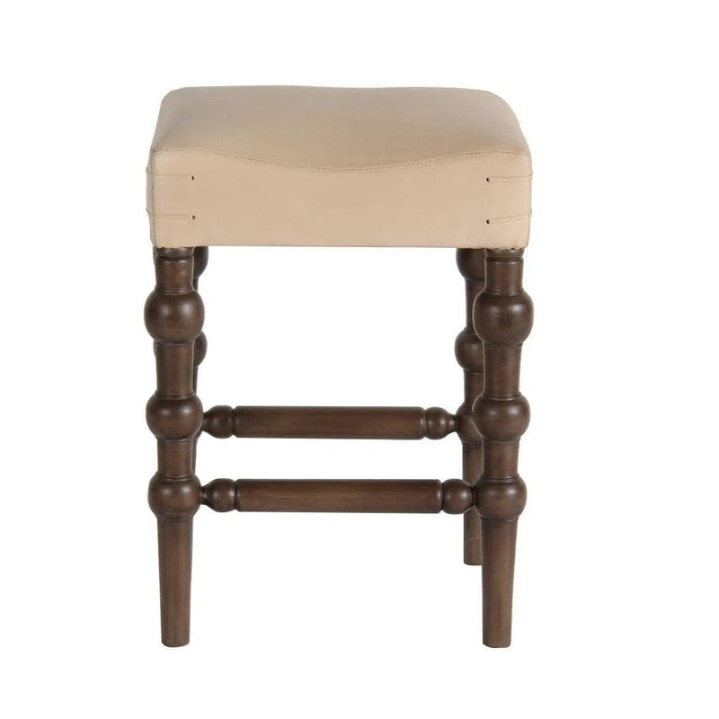 Tunisia Barstool Smoke Leather Upholstered Bar Stools LOOMLAN By Peninsula Home