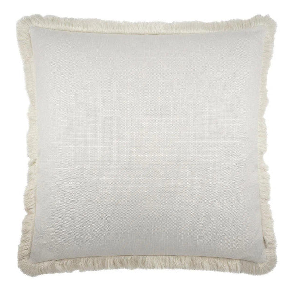 Turbo Fringe White Throw Pillow With Insert Throw Pillows LOOMLAN By D.V. Kap