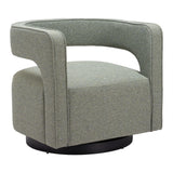 Turku Sage Green Swivel Arm Chair Club Chairs LOOMLAN By Zuo Modern