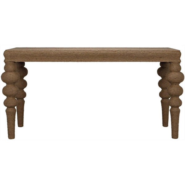 Turned Leg Ismail Wood Rectangle Console Table Console Tables LOOMLAN By Noir