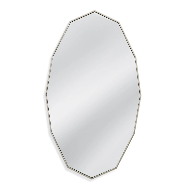 Turning Leaf Metal Silver Vertical Wall Mirror Wall Mirrors LOOMLAN By Bassett Mirror