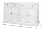 TV Stand Media Console Cortina White Wood TV Stands & Media Centers LOOMLAN By Sarreid