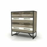 Two-Tone Brown Wood and Metal Frame Metro Havana 5 Drawer Chest Chests LOOMLAN By LH Imports