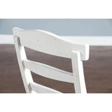 Two Tone Distressed White Wood Ladderback Dining Chair Wood Seat (Set Of 2) Dining Chairs LOOMLAN By Sunny D