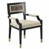 Two Tone Leather Dining Chair White and Black Dining Chairs LOOMLAN By Currey & Co