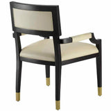 Two Tone Leather Dining Chair White and Black Dining Chairs LOOMLAN By Currey & Co