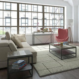 Two-Tone Square Side Table With Shelves Wood Top With Base Side Tables LOOMLAN By LH Imports