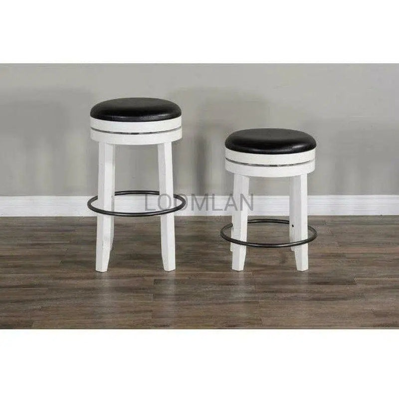 Two Tone Swivel Backless Counter Height Chair Counter Stools LOOMLAN By Sunny D