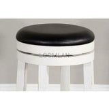 Two Tone Swivel Backless Counter Height Chair Counter Stools LOOMLAN By Sunny D