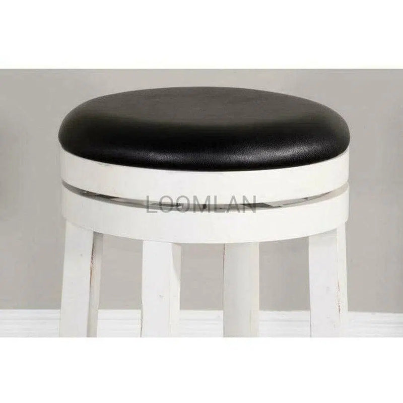 Two Tone Swivel Backless Counter Height Chair Counter Stools LOOMLAN By Sunny D