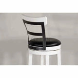 Two Tone Swivel Counter Height Chair Black Leather Seat Counter Stools LOOMLAN By Sunny D