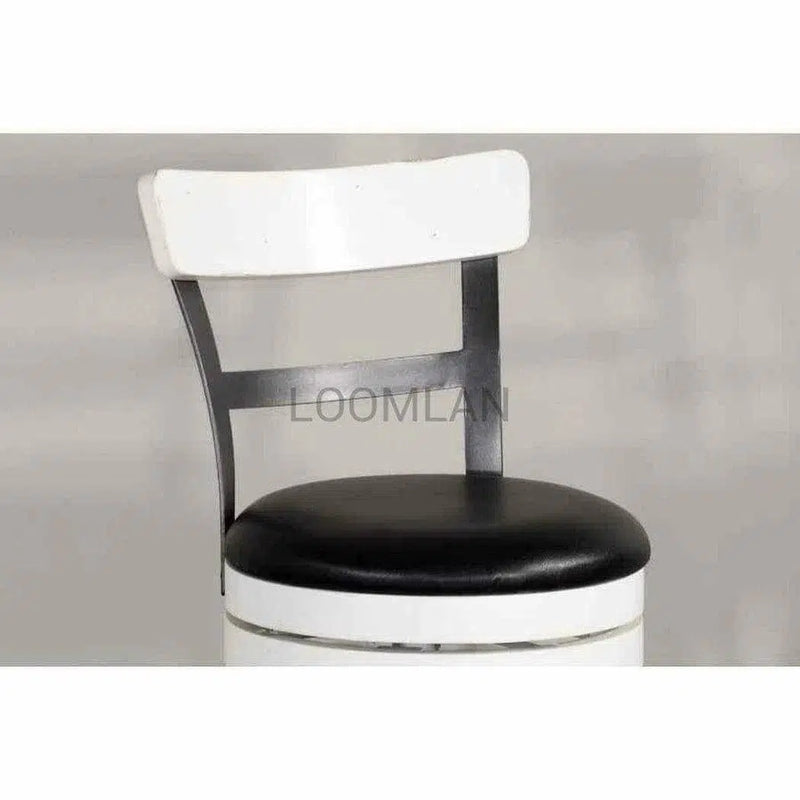 Two Tone Swivel Counter Height Chair Black Leather Seat Counter Stools LOOMLAN By Sunny D