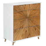 Two-Tone White Reclaimed Solid Wood Frame Casablanca 5 Drawer Chest Chests LOOMLAN By LH Imports