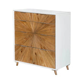 Two-Tone White Reclaimed Solid Wood Frame Casablanca 5 Drawer Chest Chests LOOMLAN By LH Imports