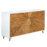 Two-Tone White Reclaimed Solid Wood Frame Casablanca 6 Drawer Dresser Dressers LOOMLAN By LH Imports