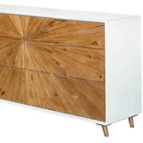 Two-Tone White Reclaimed Solid Wood Frame Casablanca 6 Drawer Dresser Dressers LOOMLAN By LH Imports