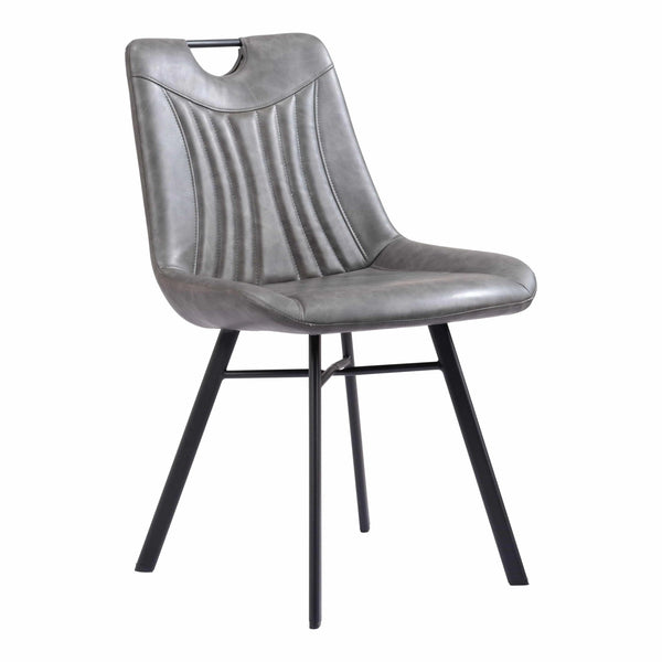 Tyler Dining Chair (Set of 2) Vintage Gray Dining Chairs LOOMLAN By Zuo Modern