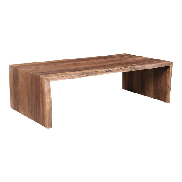 Tyrell Scandinavian Live Edge Coffee Table Natural Brown Coffee Tables LOOMLAN By Moe's Home