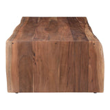 Tyrell Scandinavian Live Edge Coffee Table Natural Brown Coffee Tables LOOMLAN By Moe's Home