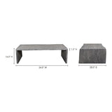 Tyrell Scandinavian Live Edge Grey Coffee Table Coffee Tables LOOMLAN By Moe's Home