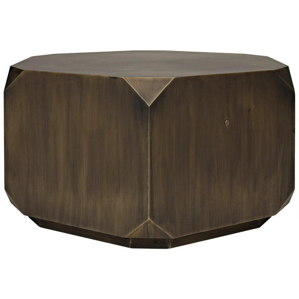 Tytus Steel Geometric Coffee Table With Aged Brass Finish Coffee Tables LOOMLAN By Noir