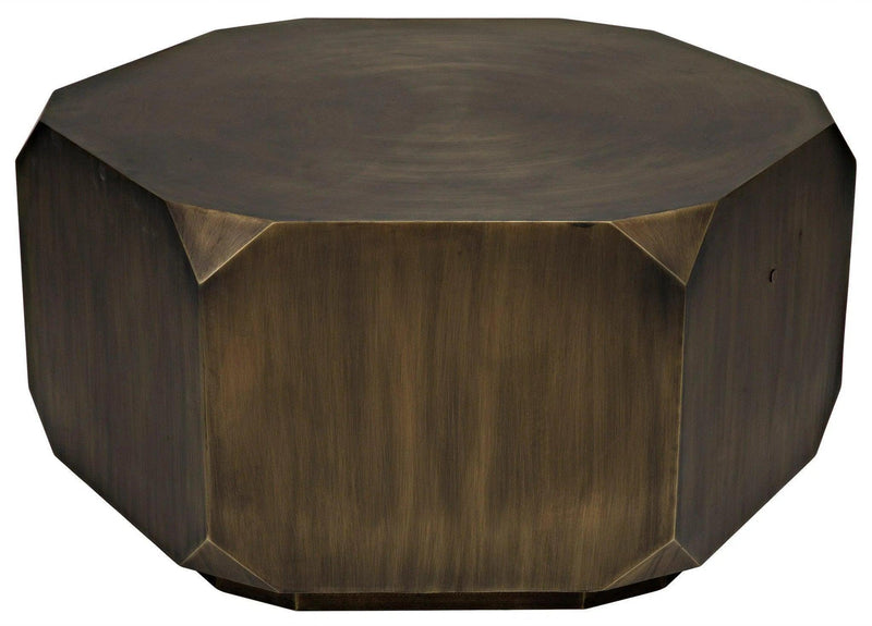 Tytus Steel Geometric Coffee Table With Aged Brass Finish Coffee Tables LOOMLAN By Noir