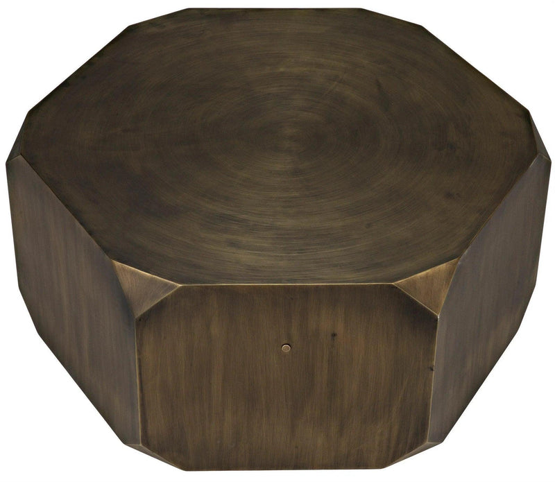 Tytus Steel Geometric Coffee Table With Aged Brass Finish Coffee Tables LOOMLAN By Noir