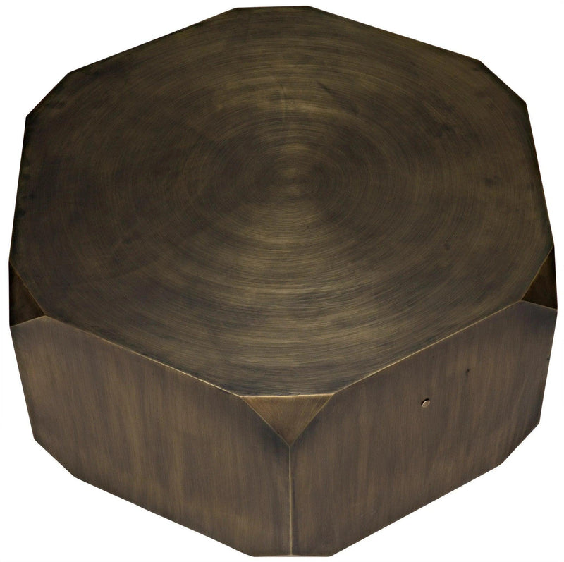 Tytus Steel Geometric Coffee Table With Aged Brass Finish Coffee Tables LOOMLAN By Noir