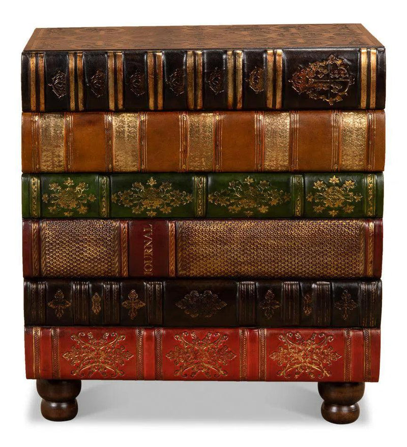 Unique Florentine Books Chairside Side Table Side Tables LOOMLAN By Sarreid