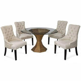 Upholstered Full Back Tufted Dining Armless Side Chair Dining Chairs LOOMLAN By Bassett Mirror