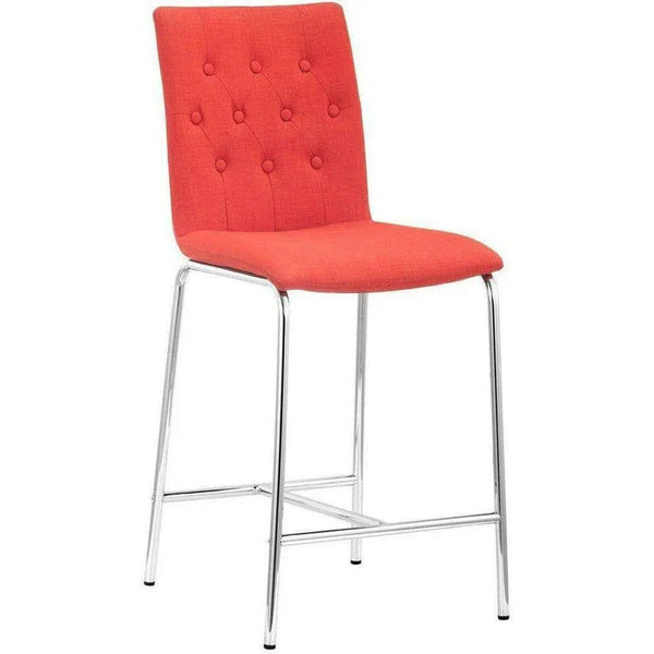 Uppsala Counter Chair (Set of 2) Tangerine Counter Stools LOOMLAN By Zuo Modern