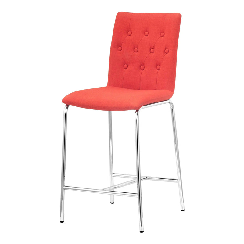 Uppsala Counter Chair (Set of 2) Tangerine Counter Stools LOOMLAN By Zuo Modern