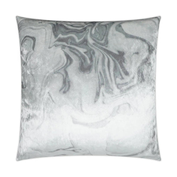 Ural Haze Modern Abstract White Large Throw Pillow With Insert Throw Pillows LOOMLAN By D.V. Kap