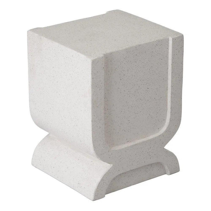 Uri 18 in. Square Terrazzo Garden Stool Outdoor Stools LOOMLAN By Emissary