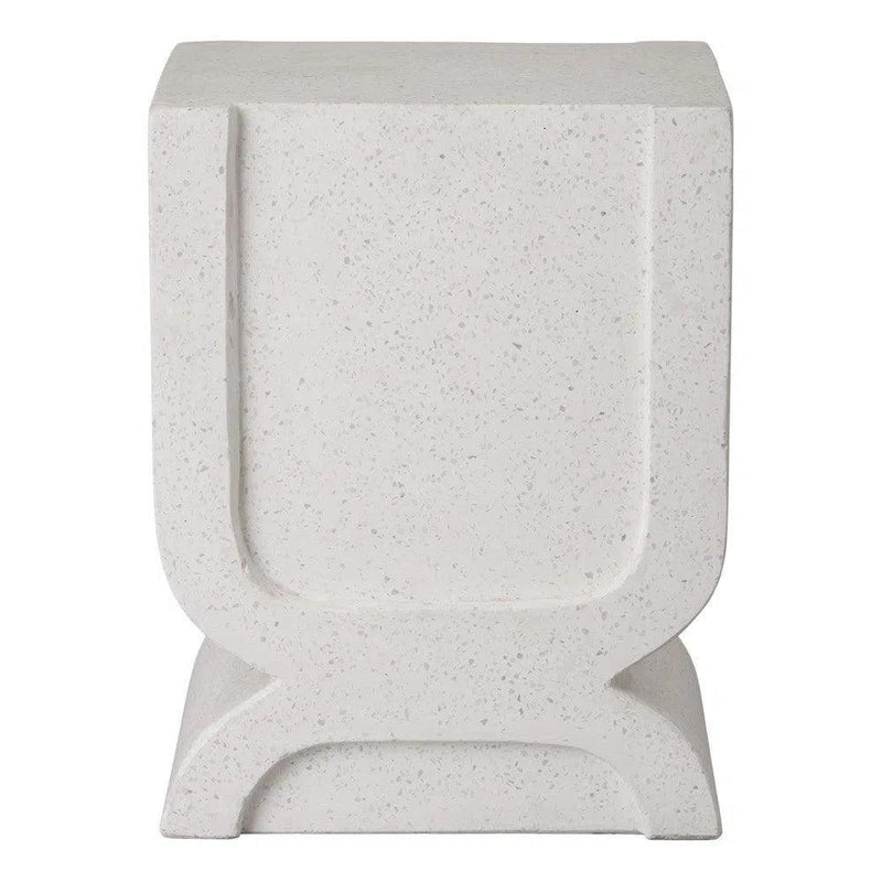 Uri 18 in. Square Terrazzo Garden Stool Outdoor Stools LOOMLAN By Emissary