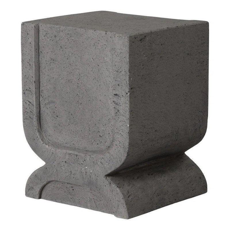 Uri 18 in. Square Terrazzo Garden Stool Outdoor Stools LOOMLAN By Emissary