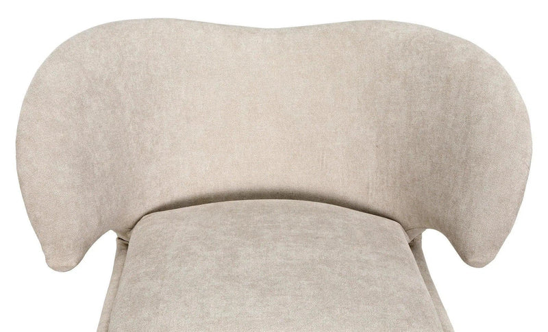 Valerie Wood Armless Chair with Wheat Fabric Club Chairs LOOMLAN By Noir