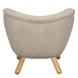 Valerie Wood Armless Chair with Wheat Fabric Club Chairs LOOMLAN By Noir