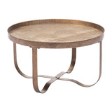 Vannes Brass Steel Round Coffee Table Coffee Tables LOOMLAN By Zuo Modern