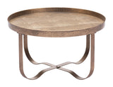 Vannes Brass Steel Round Coffee Table Coffee Tables LOOMLAN By Zuo Modern