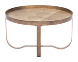 Vannes Brass Steel Round Coffee Table Coffee Tables LOOMLAN By Zuo Modern