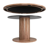 Vault 2 in 1 Wood Brown Round Table Dining Tables LOOMLAN By Zuo Modern