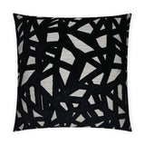 Veleri Black Abstract Black Grey Large Throw Pillow With Insert Throw Pillows LOOMLAN By D.V. Kap