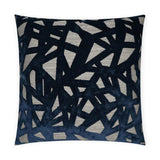 Veleri Indigo Abstract Navy Large Throw Pillow With Insert Throw Pillows LOOMLAN By D.V. Kap